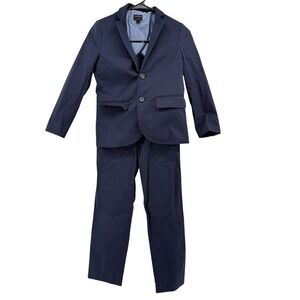 Crewcuts J.Crew Thompson Suit Boys Sz 8 Navy Blue Cotton Chino Blazer Pants Set